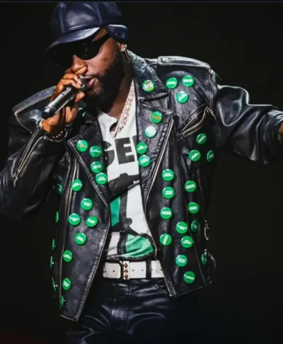 Davido London Concert 2026 Black Leather Jacket