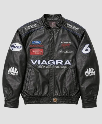 Drake Viagra Racing Black Leather Jacket