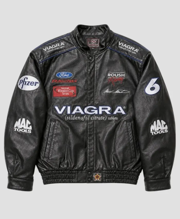 Drake Viagra Racing Black Leather Jacket