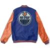 Edmonton Oilers Blue Orange Varsity Jacket