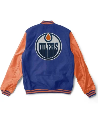 Edmonton Oilers Blue Orange Varsity Jacket