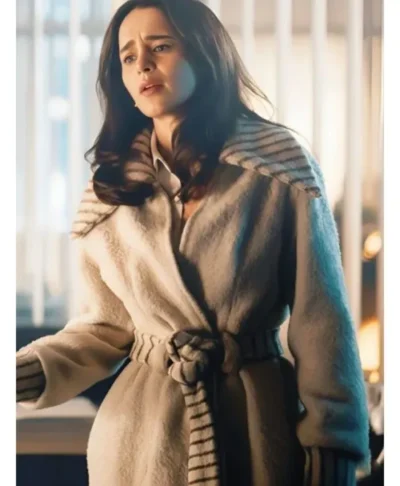 Emilia Clarke Ponies 2026 Belted Wrap Coat