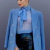Emily Cooper Emily in Paris Blue Wool Coat