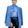 Emily Cooper Emily in Paris Blue Wool Coat
