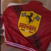 F1 Ferrari Red Leather Bomber Jacket