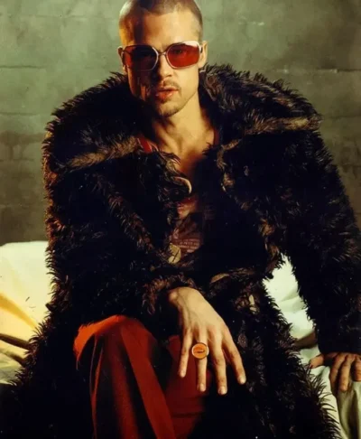 Fight Club Brad Pitt Fur Coat