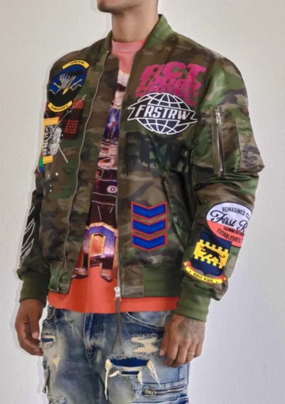 First Row ACT TODAY Multi Patches MA-1 Bomber Jacket