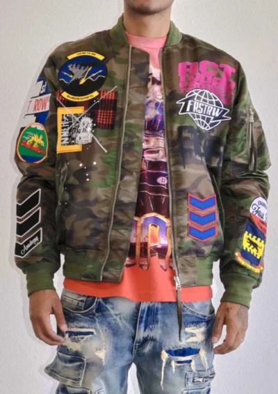 First Row ACT TODAY Multi Patches MA-1 Bomber Jacket