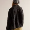 Free People Dolman Quilted Knit Black Jacket
