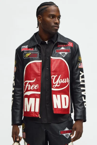 Free Your Mind Faux Leather Racing Jacket