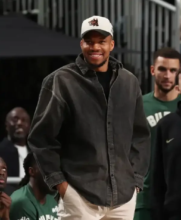 Giannis Antetokounmpo 2026 Black Denim Trucker Jacket