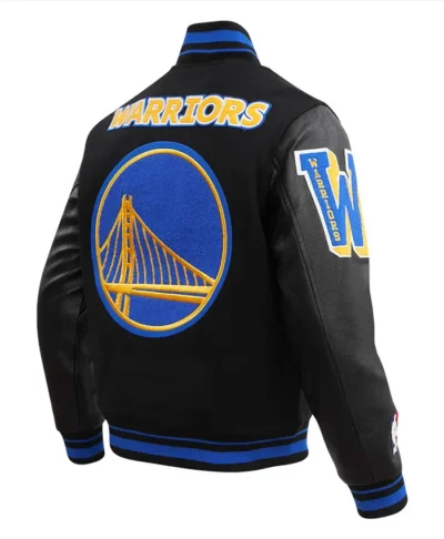 Golden State Warriors Black And Blue Varsity Jacket