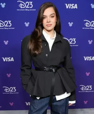 Hailee Steinfeld D23 Disney Event Black Peplum Jacket
