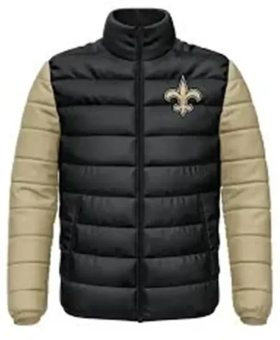 Hallie Heller New Orleans Saints Black Puffer Jacket