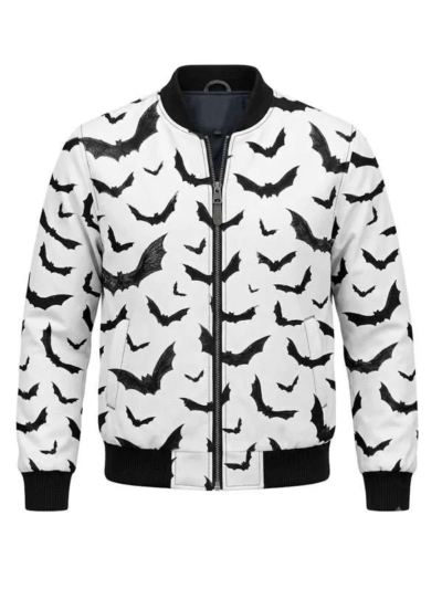 Halloween Black Bats Bomber Jacket