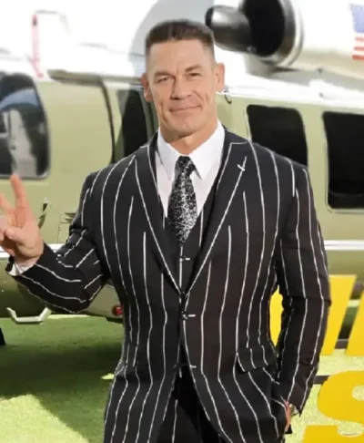 Head Of State John Cena Screening Striped Blazer