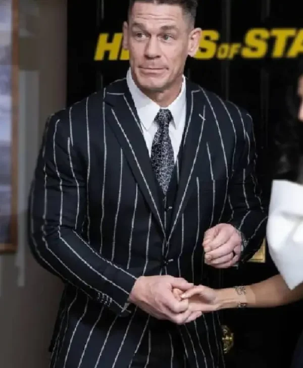 Head Of State John Cena Screening Striped Blazer