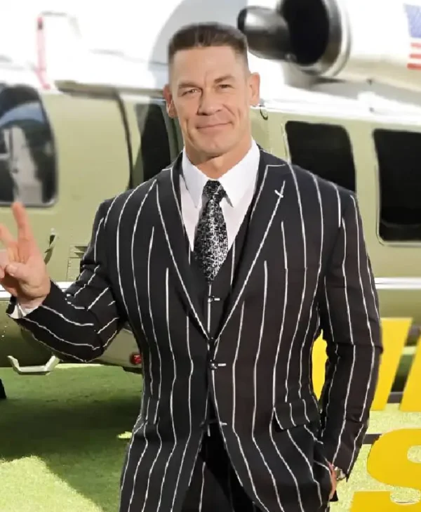 Head Of State John Cena Screening Striped Blazer