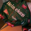 Heineken Green Leather Bomber Jacket