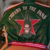 Heineken Green Leather Bomber Jacket