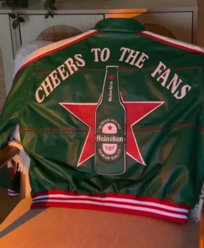 Heineken Green Leather Bomber Jacket