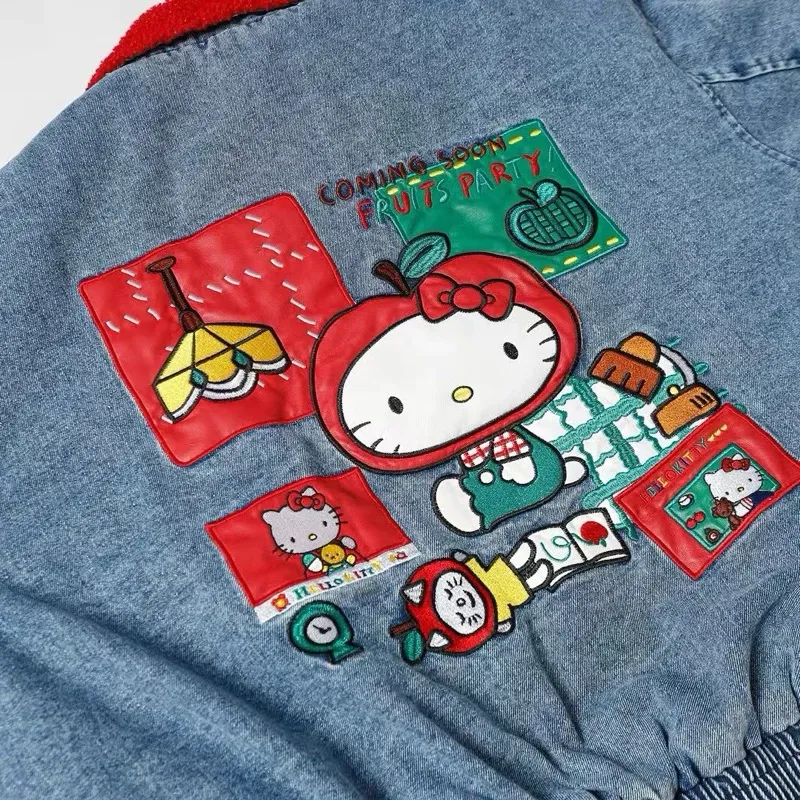 Hello Kitty Fruit Party Denim Bomber Jacket - Image 12