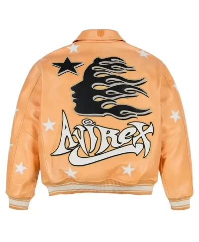 Hellstar x Avirex Men’s Leather Bomber Jacket
