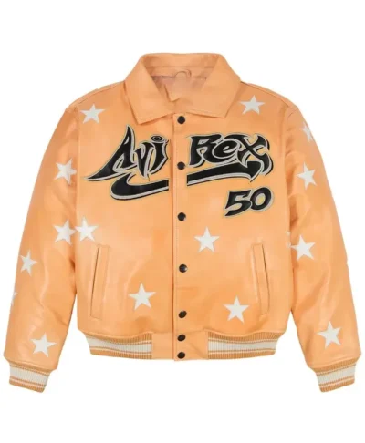 Hellstar x Avirex Men’s Leather Bomber Jacket