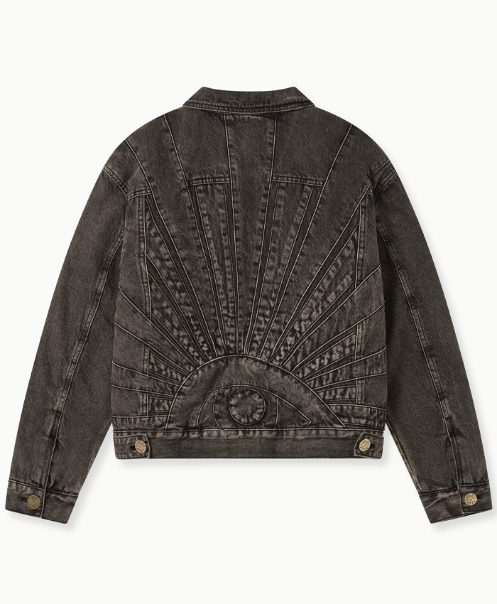 House Of Rrrors Washed Black Denim Trucker Jacket
