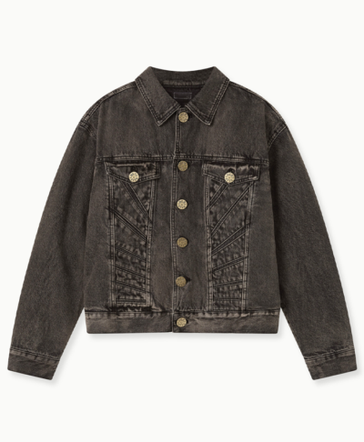 House Of Rrrors Washed Black Denim Trucker Jacket