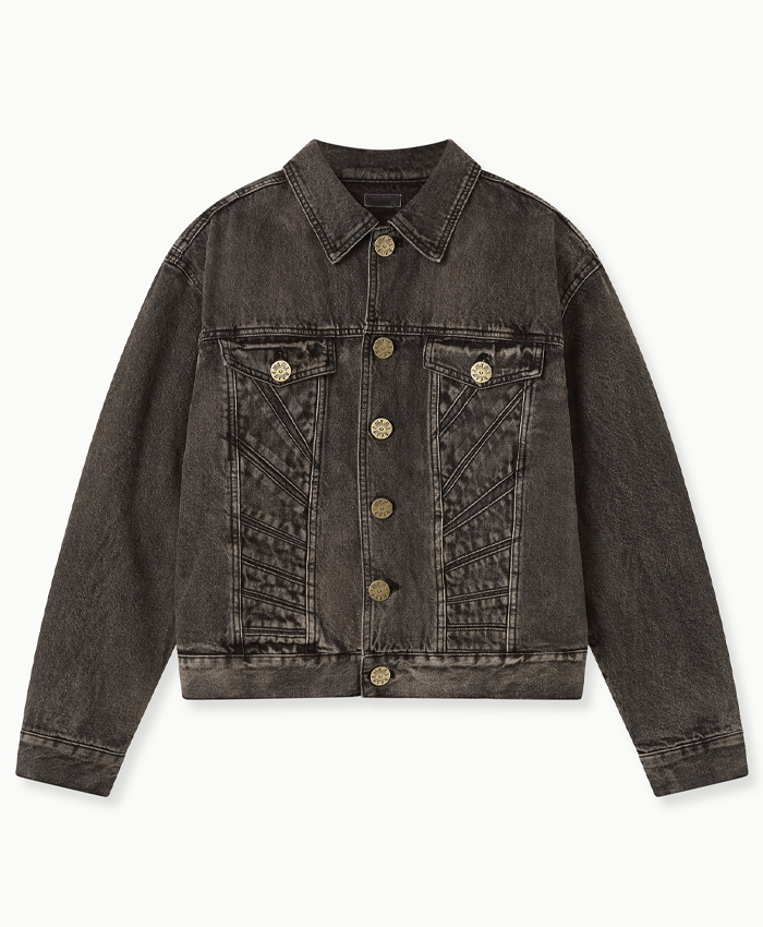 House Of Rrrors Washed Black Denim Trucker Jacket