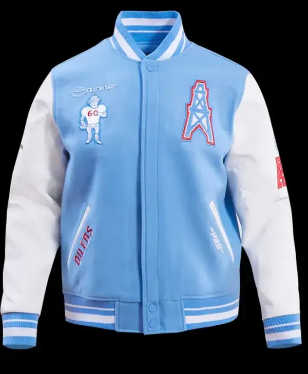 Houston Oilers Classic Blue Wool Varsity Jacket