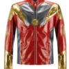 Iron Man Red Golden Genuine CowHide Leather Jacket