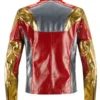 Iron Man Red Golden Genuine CowHide Leather Jacket