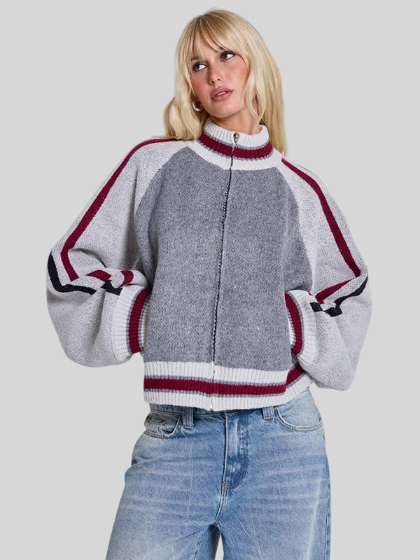 Jaded London Team 85 Knitted Bomber Jacket