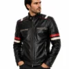 James Riding Leather Motorcycle Jacket For Men