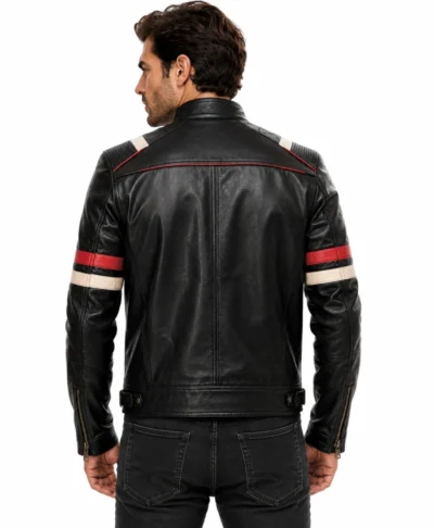 James Riding Leather Motorcycle Jacket For Men