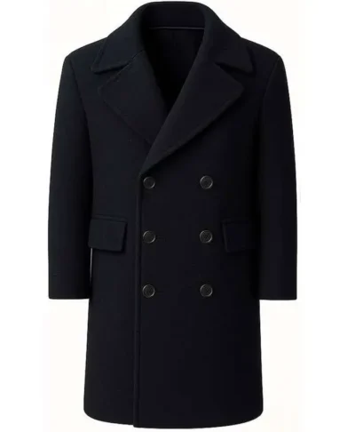 Jason Statham Shelter Black Wool Coat