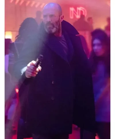Jason Statham Shelter Black Wool Coat