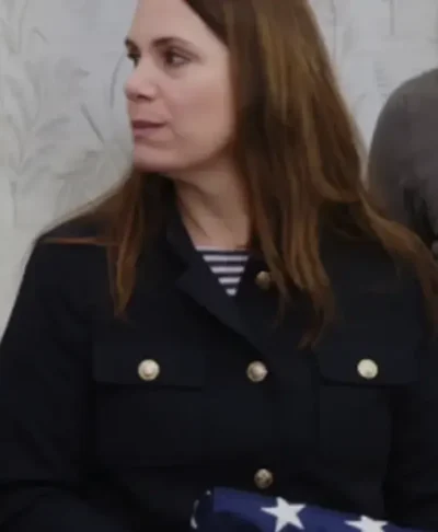 Jen­nifer Home Town S08 Blue Belted Jacket