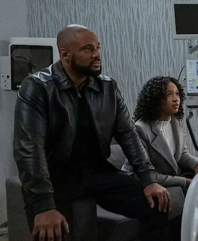 Jules Beauty in Black Leather Jacket