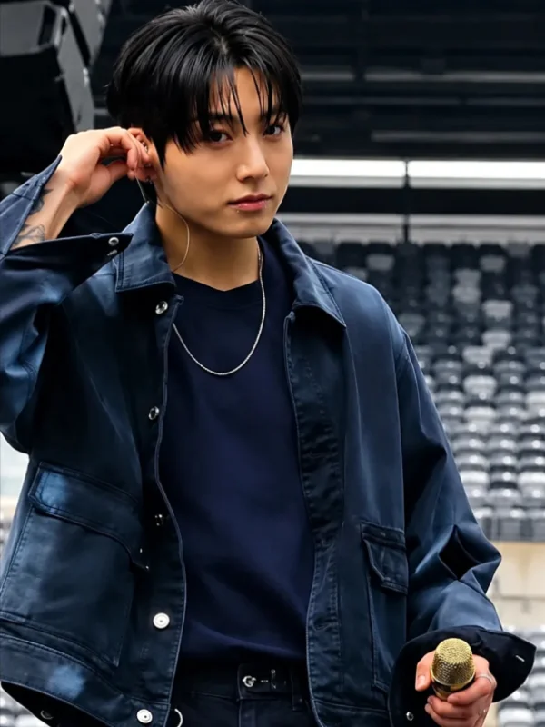Jungkook Arirang Denim Blue Jacket - Image 4