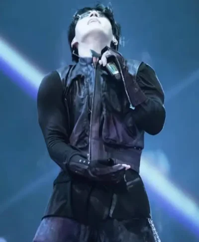 Jungkook BTS World Tour ARIRANG Baltimore Black Leather Vest