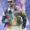 Justin Timberlake Multicolor Color Block Leather Jacket