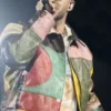 Justin Timberlake Multicolor Color Block Leather Jacket