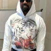 Kanye West White Tiger Zip Hoodie