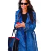 Katie Holmes Studded Blue Trench Coat
