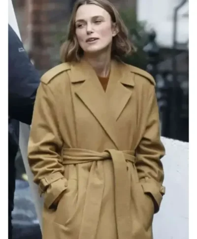 Keira Knightley Black Doves Season 2 Brown Coat