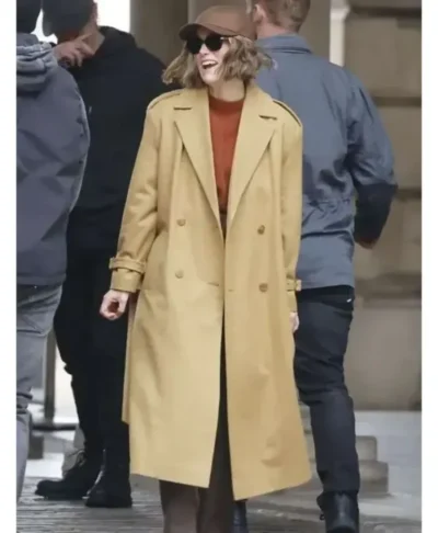 Keira Knightley Black Doves Season 2 Brown Coat