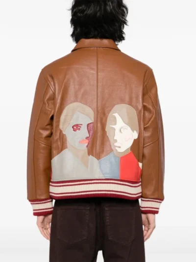 KidSuper Patchwork Portraits Leather Jacket